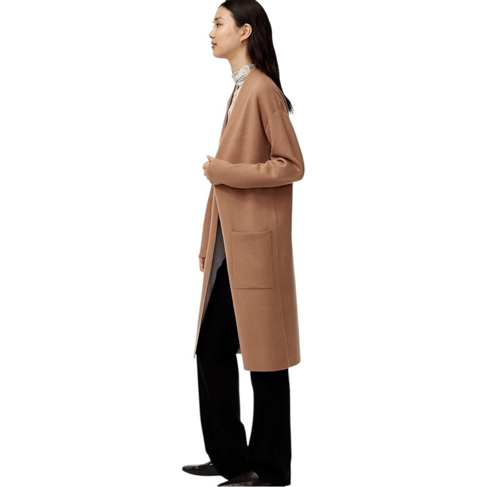 ARITZIA BABATON Lance Open Front Wool Blend Long Cardigan Sweater Duster Tan XXS - Picture 9 of 9